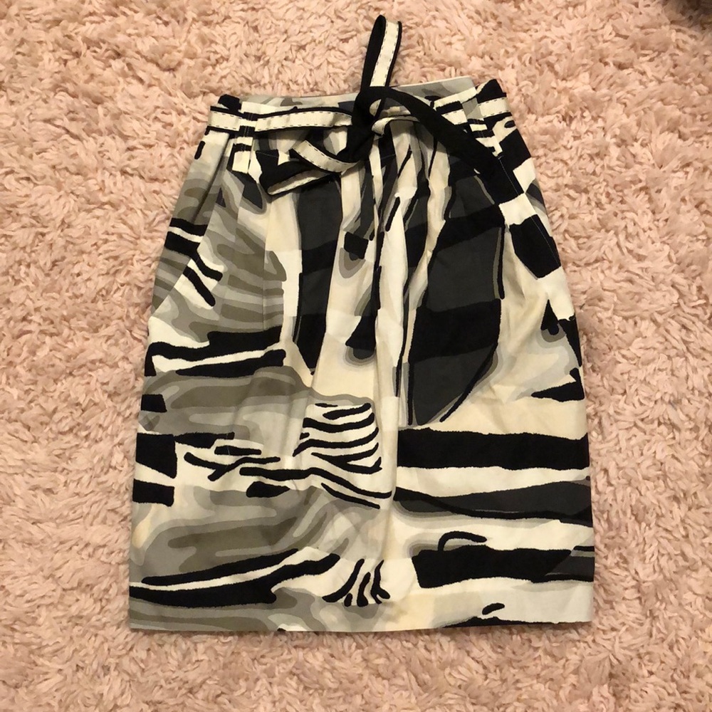 Per se black cotton blend skirt